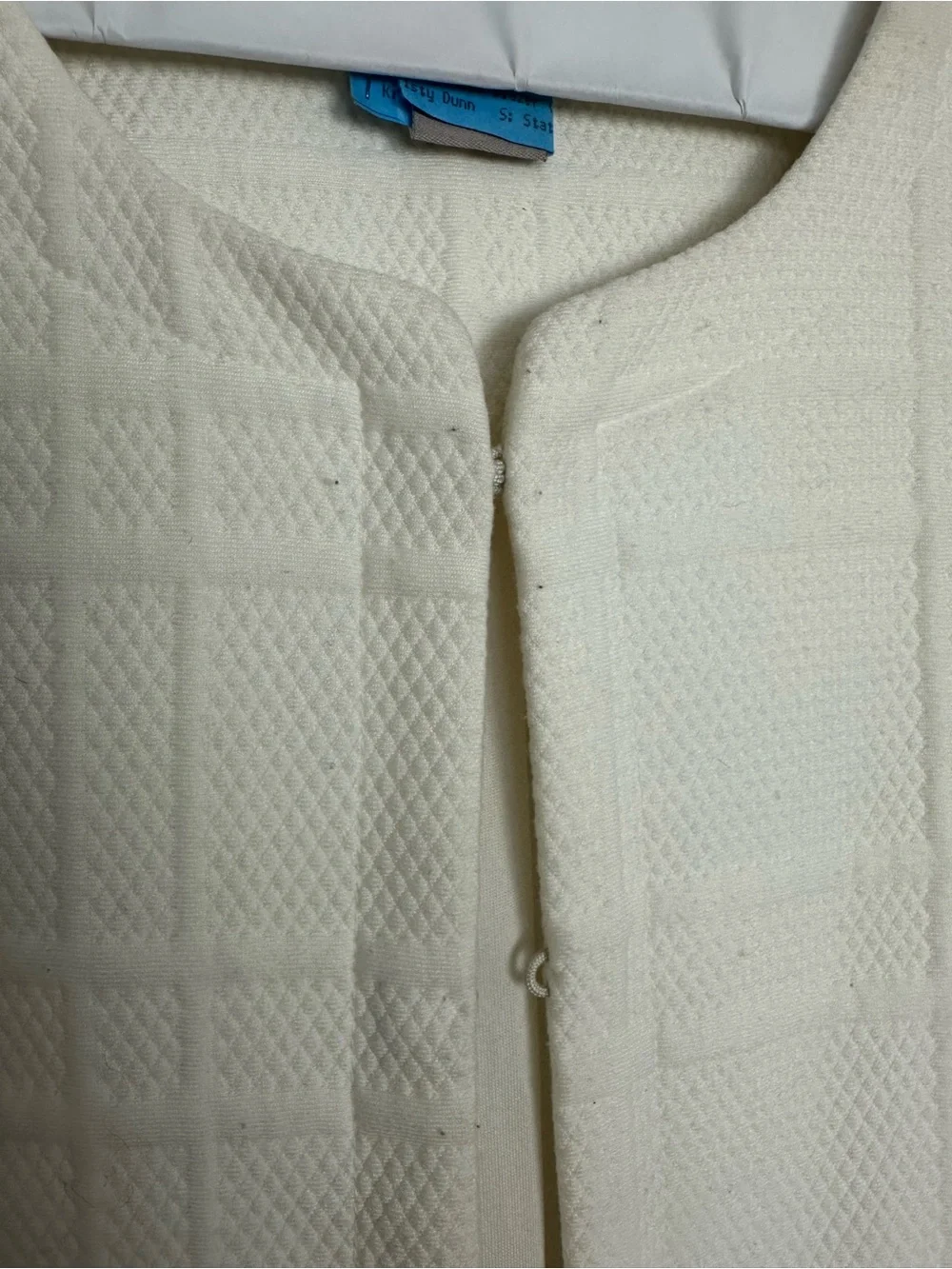 Chico's Cream Textured knit duster